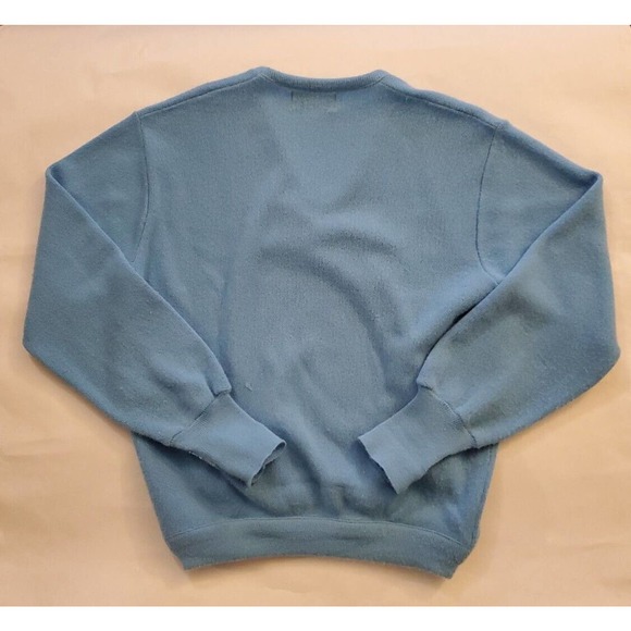 60s/ 70s Vintage Sky Powder Blue Lacoste/Izod Cardigan Men’s Size Med-Large - Picture 6 of 6